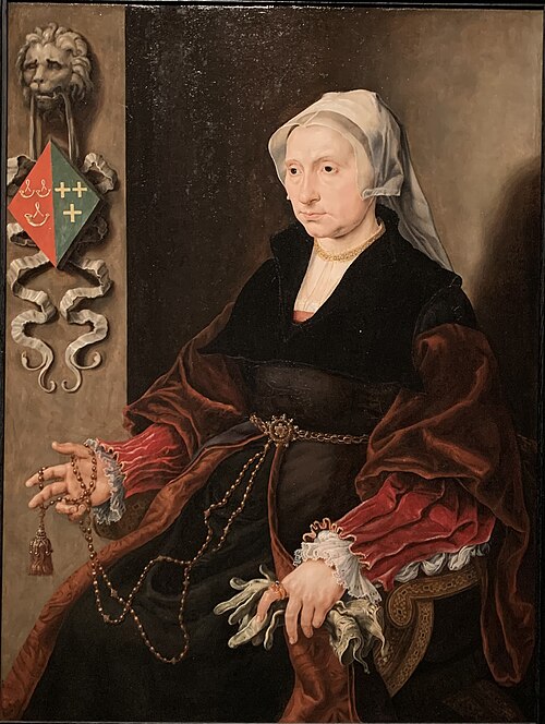 Portrait of Wilhelmina Paling, wife of Andries Willemsz. van Sonnevelt, named van Oudshoorn, 1540, Maarten van Heemskerck