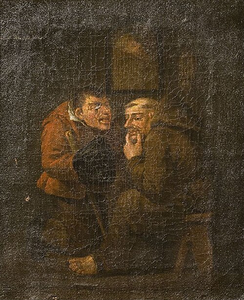 Capucin confessant un paysan, 1550, Maarten van Heemskerck