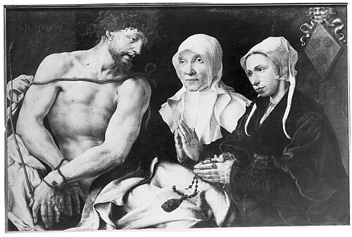 Man of Sorrows, with two donors, 1549, Maarten van Heemskerck