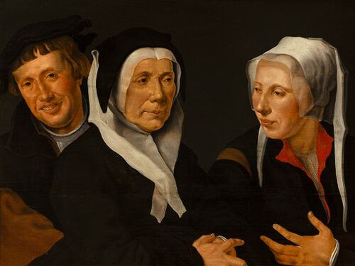 Daughter taking leave of her mother, 1527, Maarten van Heemskerck