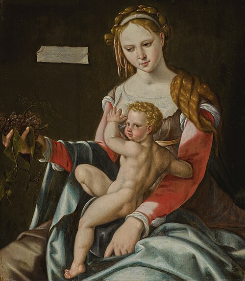 The virgin with child and grapes, 1532, Maarten van Heemskerck