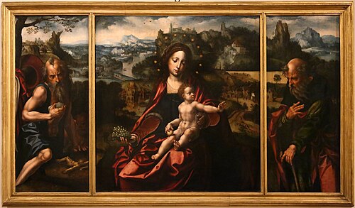 Lucca triptych: Madonna and Child with saints Jerome and Anthony, , Maarten van Heemskerck