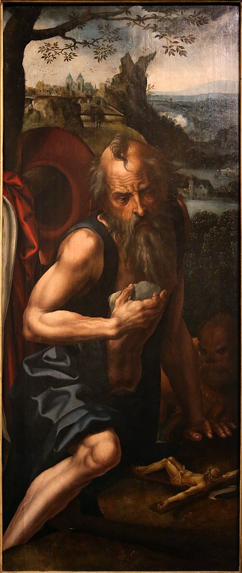 Lucca triptych: Saint Jerome, , Maarten van Heemskerck