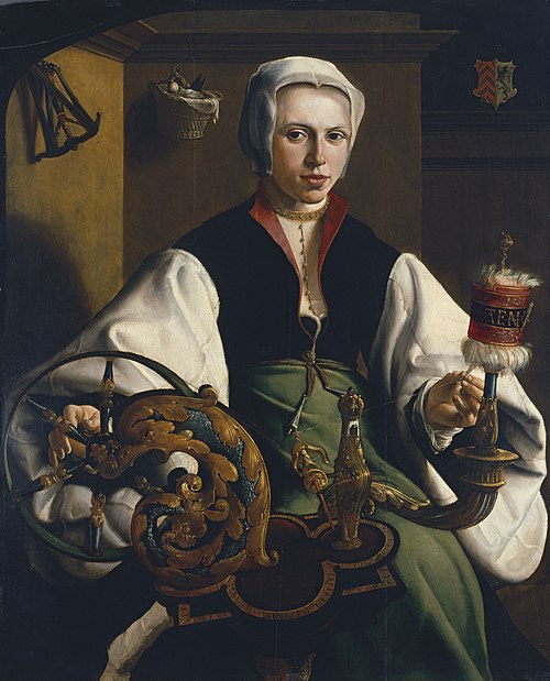 Portrait of a Lady spinning, 1531, Maarten van Heemskerck
