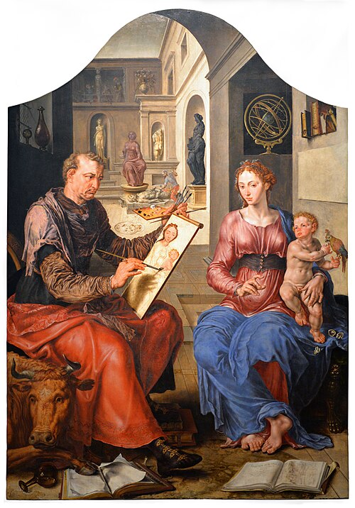 Saint Luc peignant la Vierge, 1545, Maarten van Heemskerck