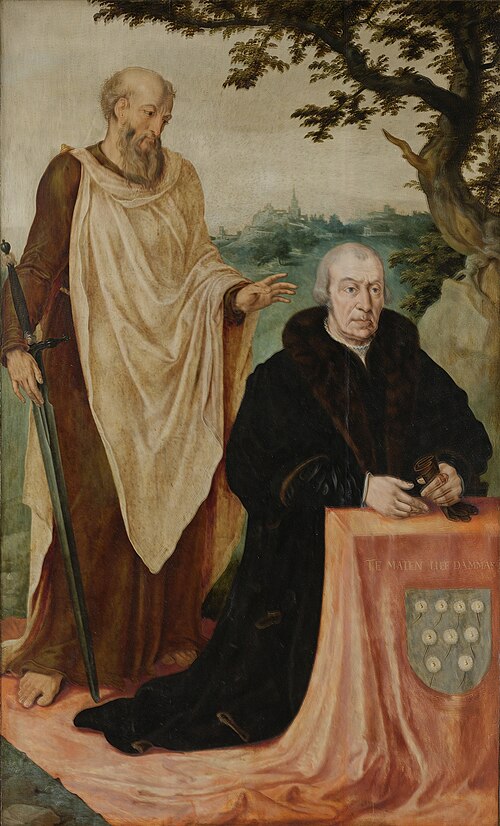 Aile d'un triptyque avec le donateur Matelief Dammasz et saint Paul), 1564, Maarten van Heemskerck
