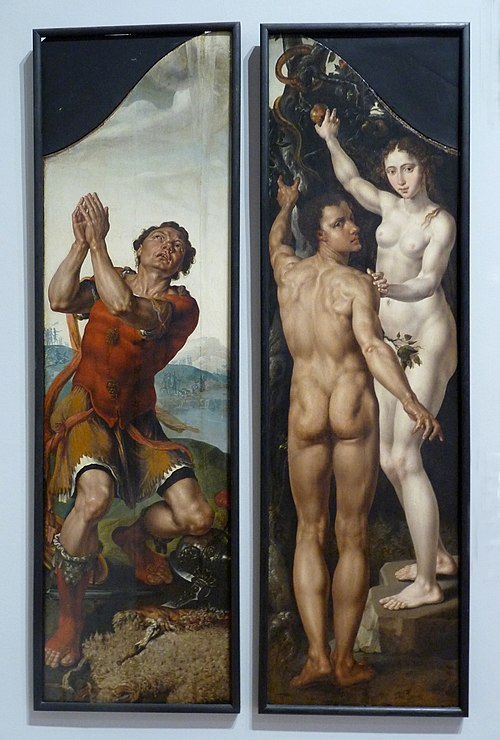 Gédéon et le miracle de la toison/Adam et Ève, 1550, Maarten van Heemskerck
