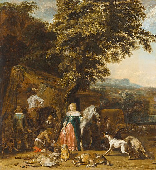 A hunting party, , Abraham Hondius