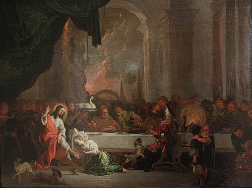Le repas chez Simon, 1662, Abraham Hondius