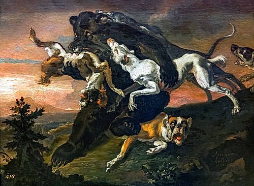 Chasse à l'ours, 1683, Abraham Hondius