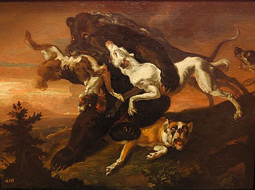 Chasse à l'ours, 1683, Abraham Hondius