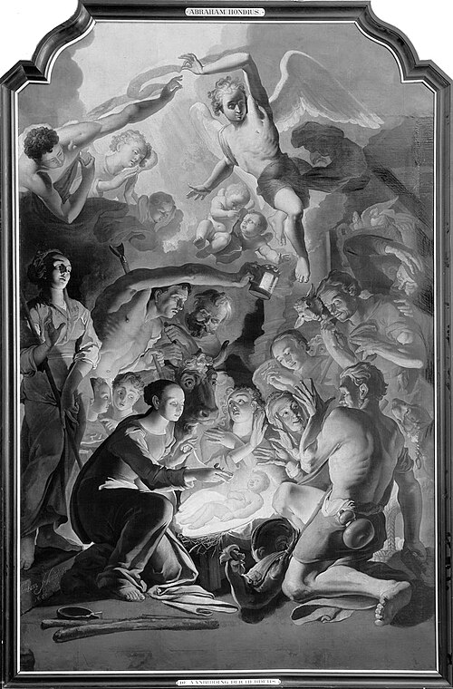 The adoration of the shepherds, 1664, Abraham Hondius
