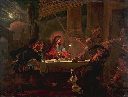 Christus in Emmaüs, 1667, Abraham Hondius