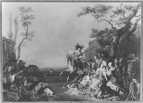 Rast nach der Jagd, 1662, Abraham Hondius