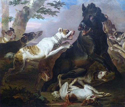 Chasse au sanglier, 1675, Abraham Hondius