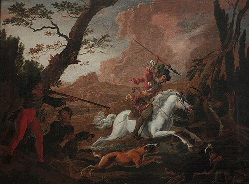 La chasse au cerf, 1663, Abraham Hondius