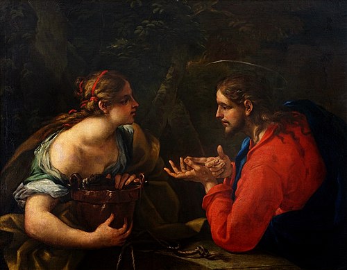 Le Christ avec la samaritaine., 1650, Carlo Maratta