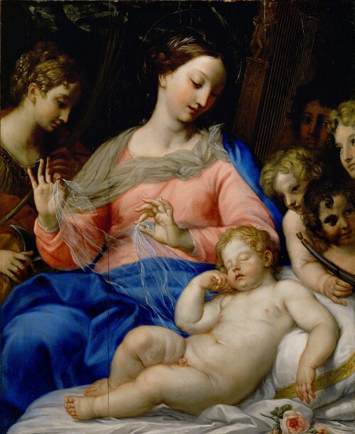 Le Sommeil de l'Enfant Jésus avec des anges musiciens, 1697, Carlo Maratta