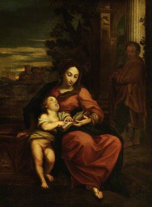 The Virgin teaching the infant Christ to read, , Carlo Maratta