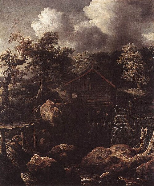 Forest Scene with Water-Mill, 1650, Allaert van Everdingen
