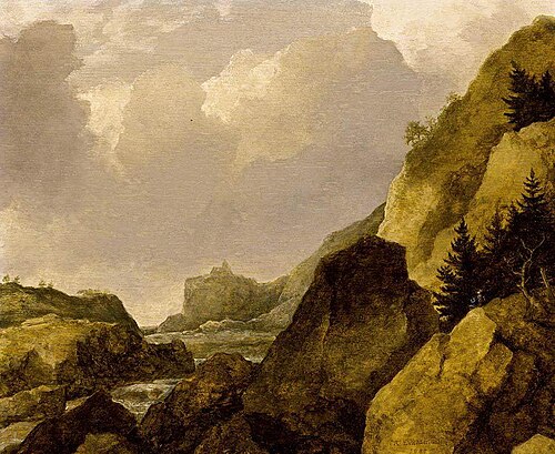 Scandinavian Rocky River Landscape, 1649, Allaert van Everdingen
