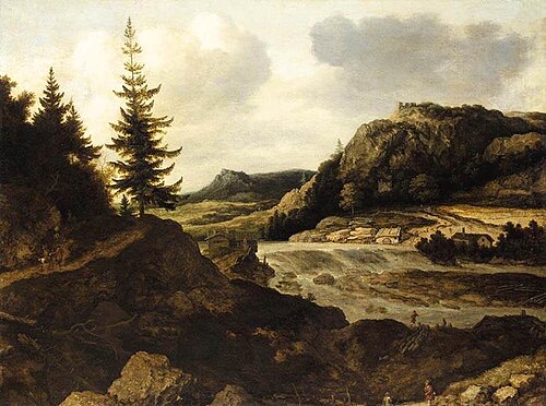 Mountainous River Landscape, 1660, Allaert van Everdingen