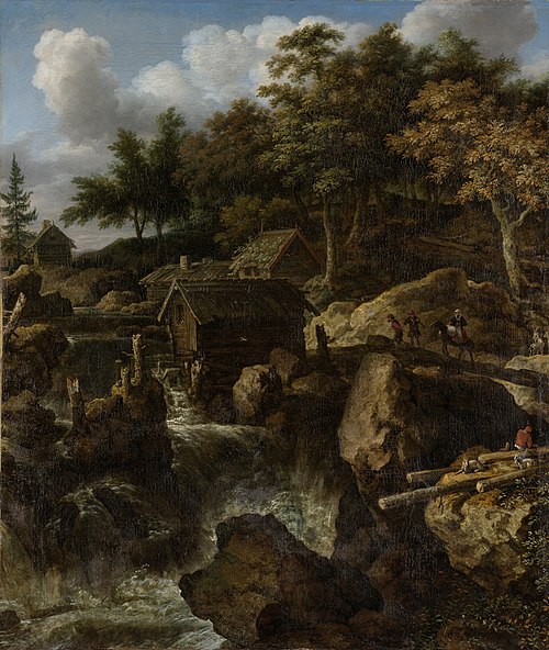 Paysage suédois avec chutes d'eau, 1662, Allaert van Everdingen