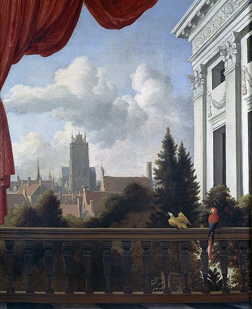 View of Dordrecht with on the right the Trippenhuis at Amsterdam, 1655, Allaert van Everdingen