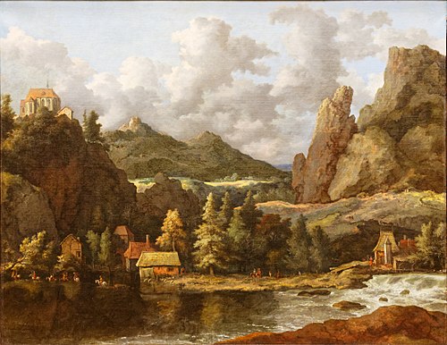 Paysage : rivière dans une vallée montagneuse, 1650, Allaert van Everdingen