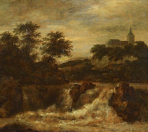 Mountain Landscape with Waterfall, 1670, Allaert van Everdingen