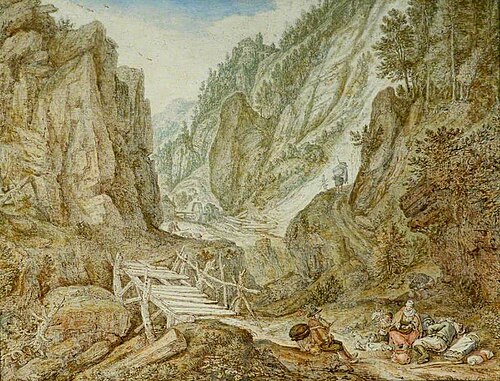 Mountainous Landscape, 1681, Herman Saftleven II