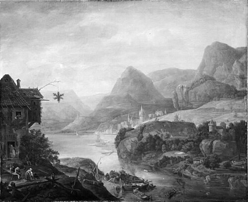 River Landscape, 1736, Herman Saftleven II