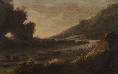Berglandschap met rivier, 1650, Herman Saftleven II