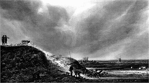 Dune Landscape with Stormy Sky, 1650, Herman Saftleven II