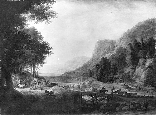 River landscape (Jacob at the Jabbok?), 1641, Herman Saftleven II
