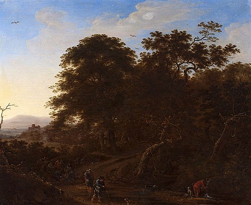 Paysage avec des voyageurs., 1648, Herman Saftleven II