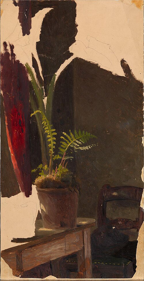 A Flowerpot with Ferns, 1839, August Cappelen