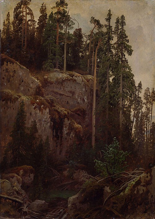 Landscape Study with a Precipice, 1850, August Cappelen