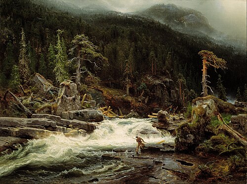 Waterfall in Telemark, 1852, August Cappelen