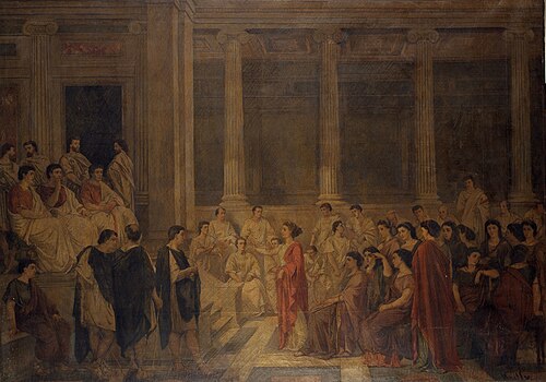 The Vestal Virgins Handing over the Testament of Emperor Augustus to the Roman Senate, , Ernest Joseph Bailly