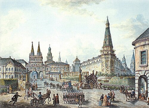 View of Voskresenskiye (Resurrection) and Nikolskiye Gates, , Fiodor Alekseïev
