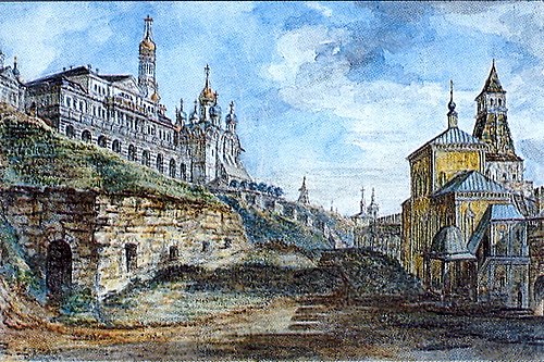 View of the Sovereign's Palace and the Church of the Annunciation in the Food yard, , Fiodor Alekseïev