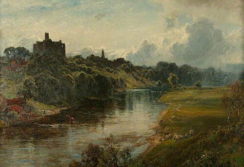 Warkworth Castle, Northumberland, 1903, Ernest Waterlow