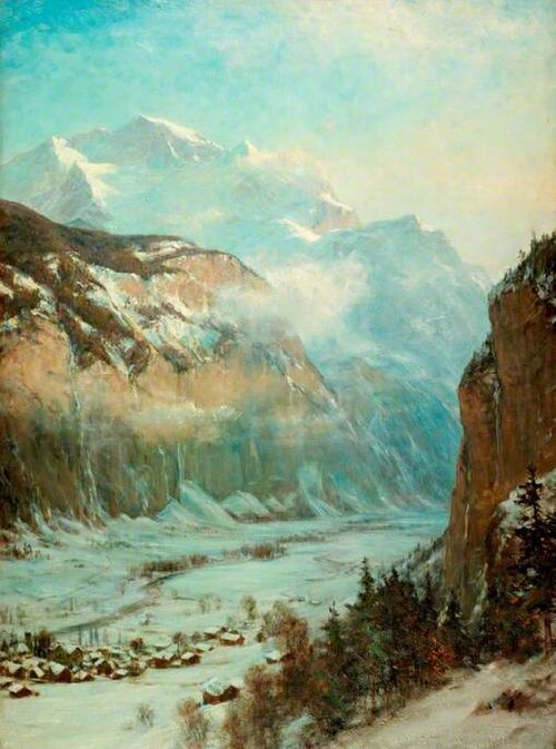 Mountainous Landscape in Winter, 1897, Ernest Waterlow