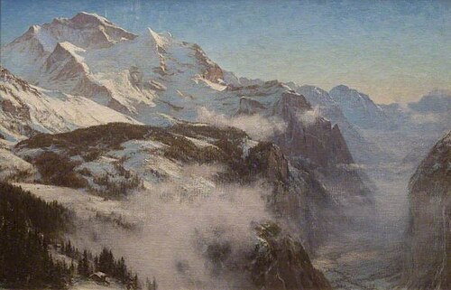 Winter in the Lauterbrunnen Valley, Switzerland, , Ernest Waterlow