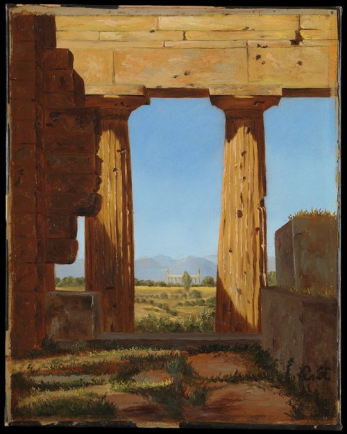 Columns of the Temple of Neptune at Paestum, 1838, Constantin Hansen