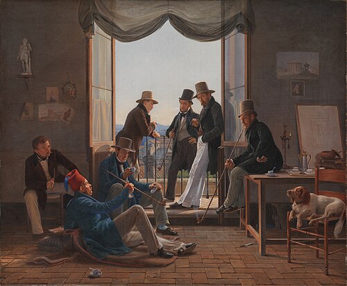 Un groupe d'artistes danois à Rome, 1837, Constantin Hansen
