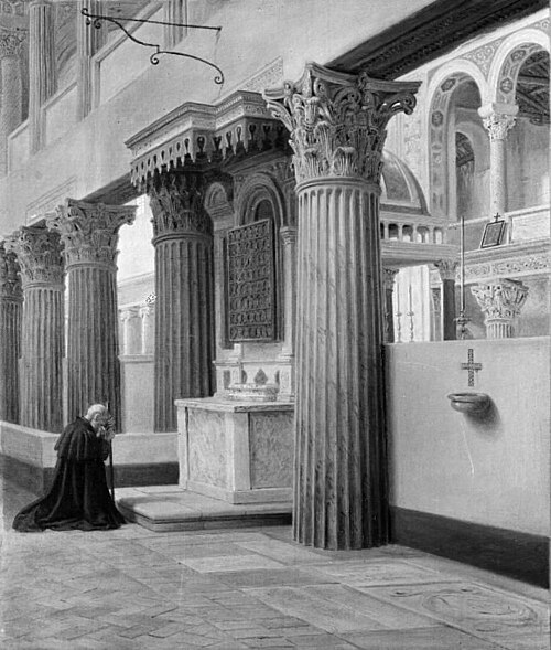 Interior of S Lorenzo fuori le mura, 1867, Constantin Hansen