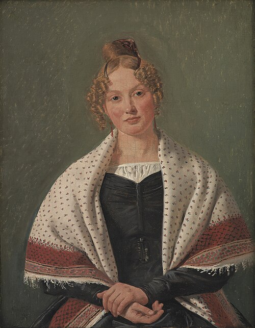 Portrait of Hanne Wanscher, née Wegener, 1835, Constantin Hansen