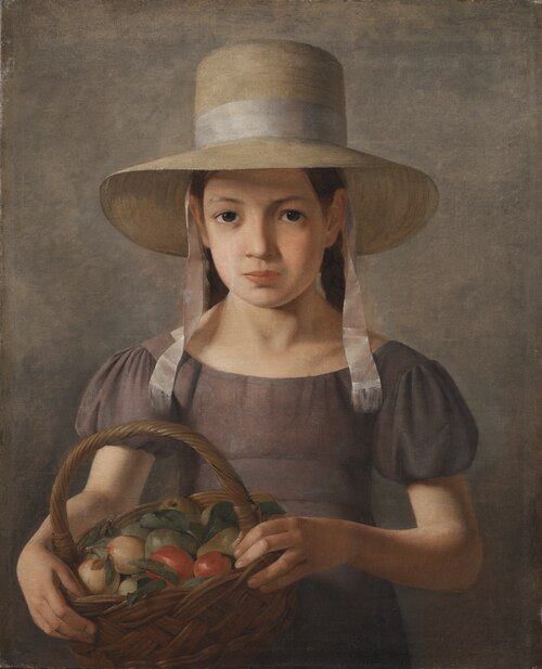 A Girl with Fruits in a Basket, 1827, Constantin Hansen